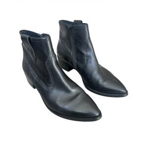 Paul Green Niche Black Leather Pointed Ankle Boots 8